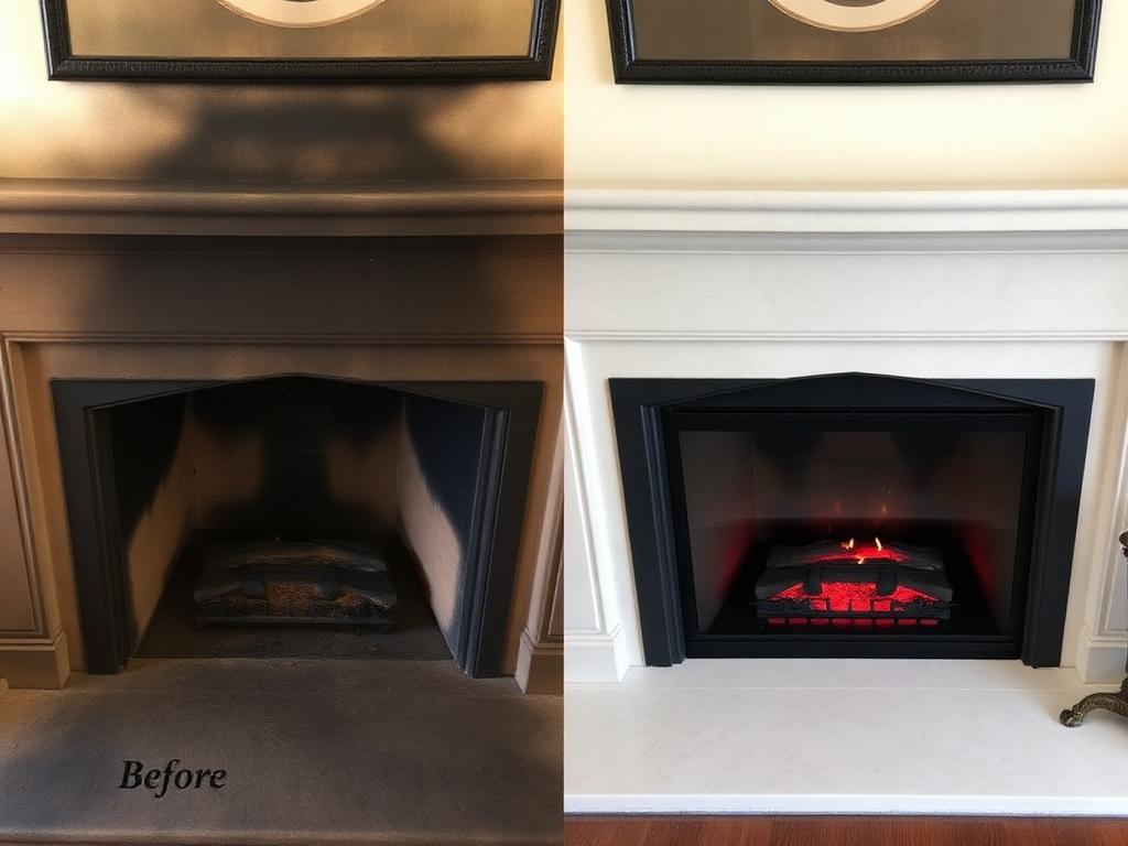 Chimney cleaning before and after in Bridgewater NJ