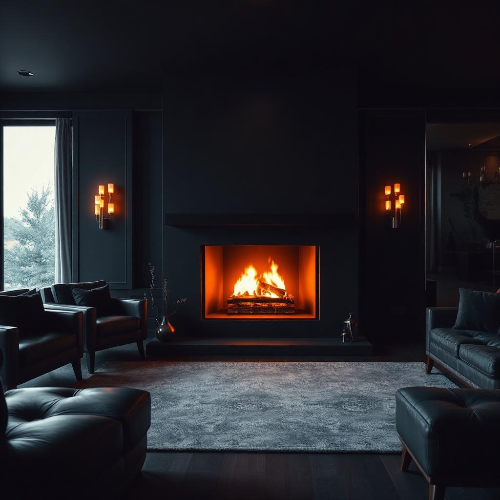 Luxury fireplace in modern Bridgewater NJ home